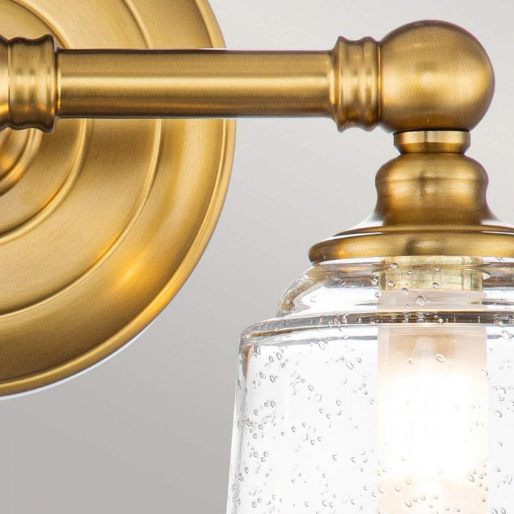 Feiss FE-HUGOLAKE2BATH-BB Huguenot Lake 2 Light Wall Light Burnished Brass