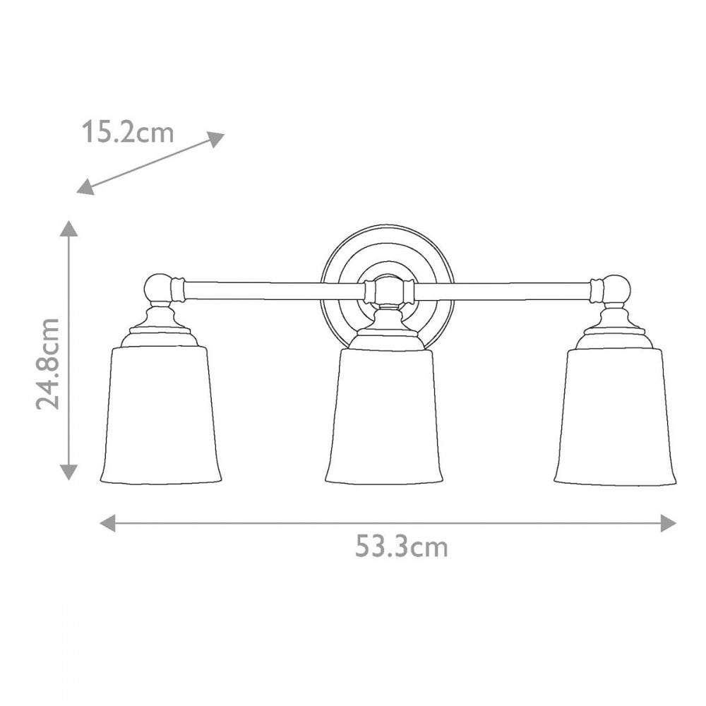Feiss FE-HUGOLAKE3BATH-BB Huguenot Lake 3 Light Wall Light Burnished Brass