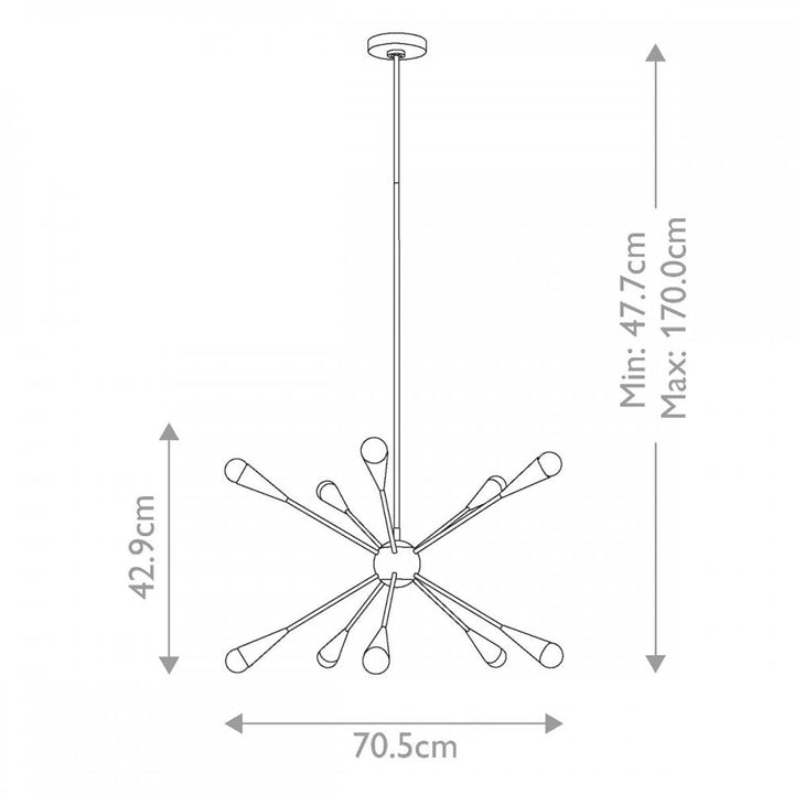 Feiss FE-JAX10-MB Jax 10 Light Chandelier Midnight Black