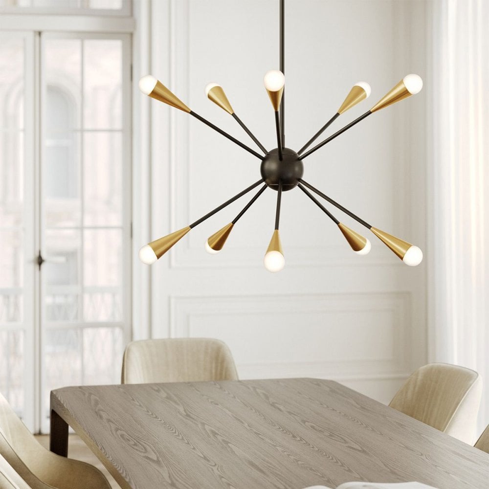 Feiss FE-JAX10-MB Jax 10 Light Chandelier Midnight Black