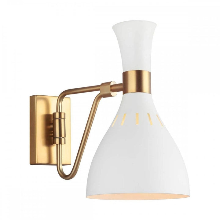 Feiss FE-JOAN1-MW Joan 1 Light Wall Light Matte White / Burnished Brass