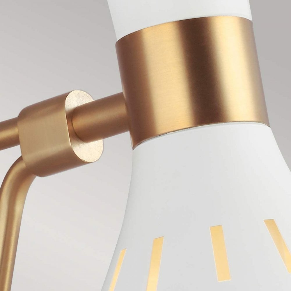Feiss FE-JOAN1-MW Joan 1 Light Wall Light Matte White / Burnished Brass