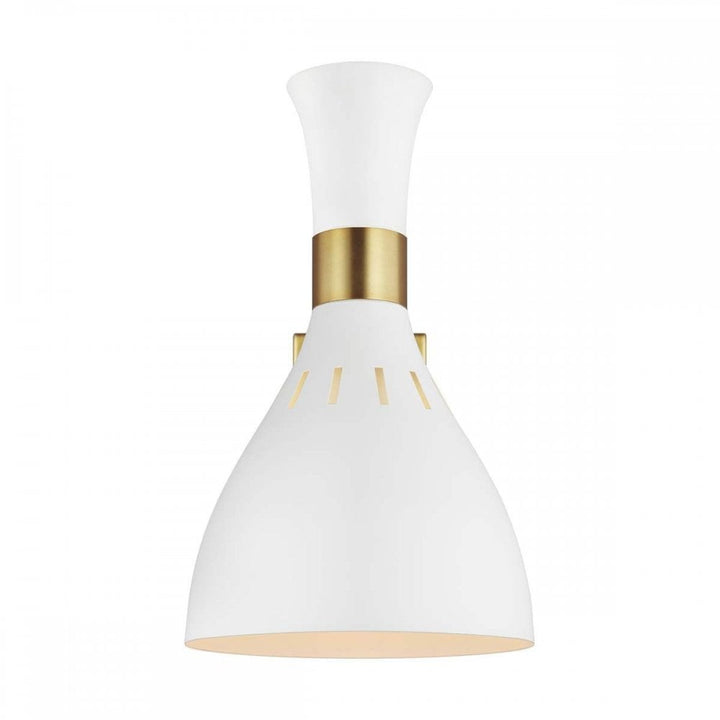 Feiss FE-JOAN1-MW Joan 1 Light Wall Light Matte White / Burnished Brass