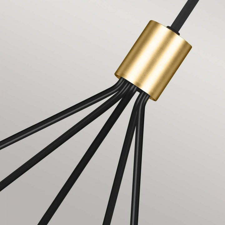 Feiss FE-JOAN5-MB Joan 5 Light Chandelier Midnight Black / Burnished Brass