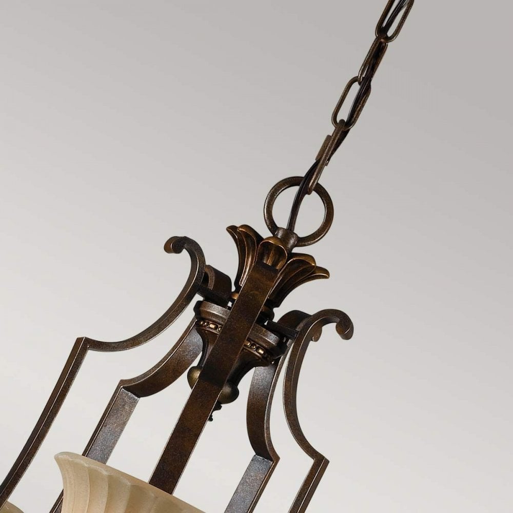Feiss FE-KELHAM-HALL5-UPLT Kelham Hall 5 Light Up Light Chandelier Firenze Gold/British Bronze