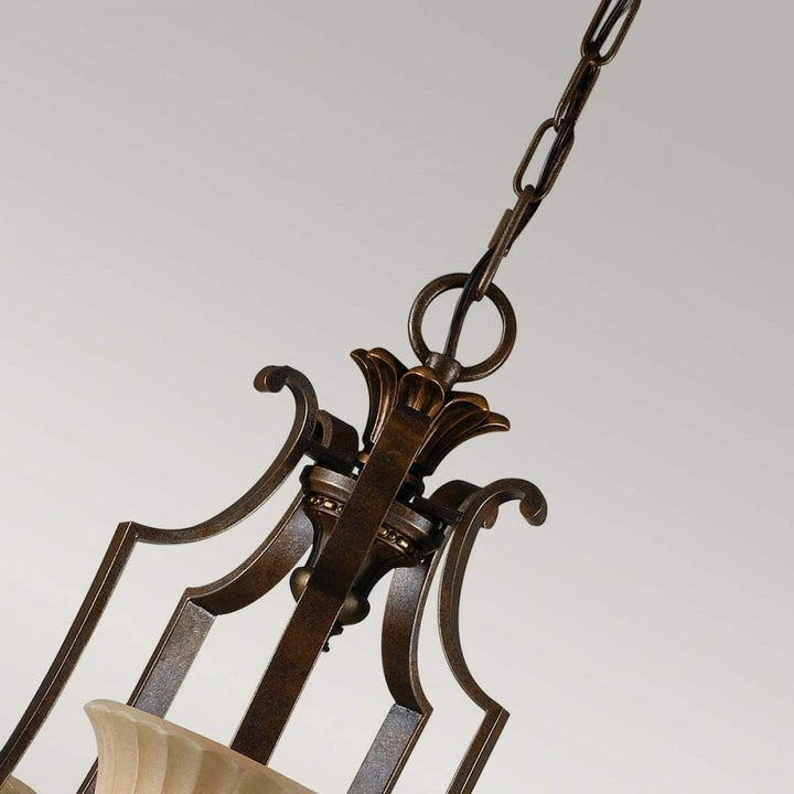 Feiss FE-KELHAM-HALL5-UPLT Kelham Hall 5 Light Up Light Chandelier Firenze Gold/British Bronze