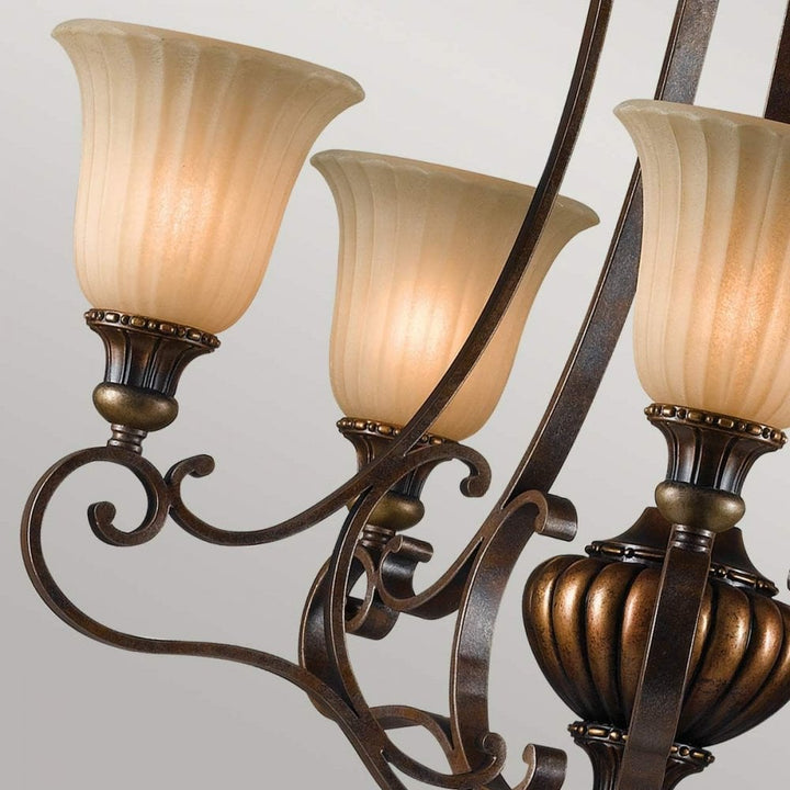 Feiss FE-KELHAM-HALL5-UPLT Kelham Hall 5 Light Up Light Chandelier Firenze Gold/British Bronze