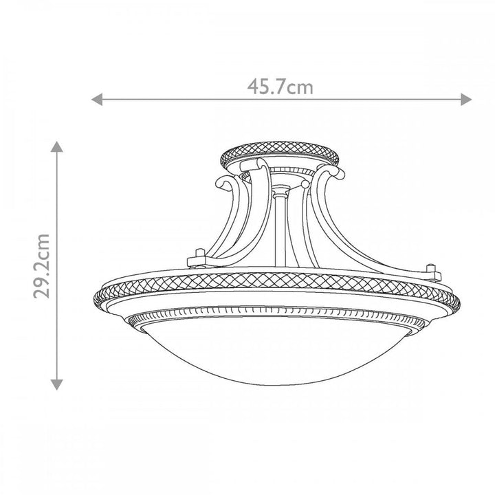 Feiss FE-KELHAM-HALL-SF Kelham Hall 2 Light Semi-Flush Light Firenze Gold/British Bronze