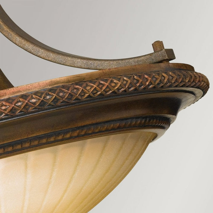 Feiss FE-KELHAM-HALL-SF Kelham Hall 2 Light Semi-Flush Light Firenze Gold/British Bronze