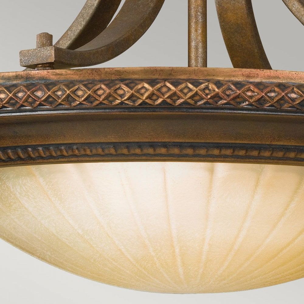 Feiss FE-KELHAM-HALL-SF Kelham Hall 2 Light Semi-Flush Light Firenze Gold/British Bronze