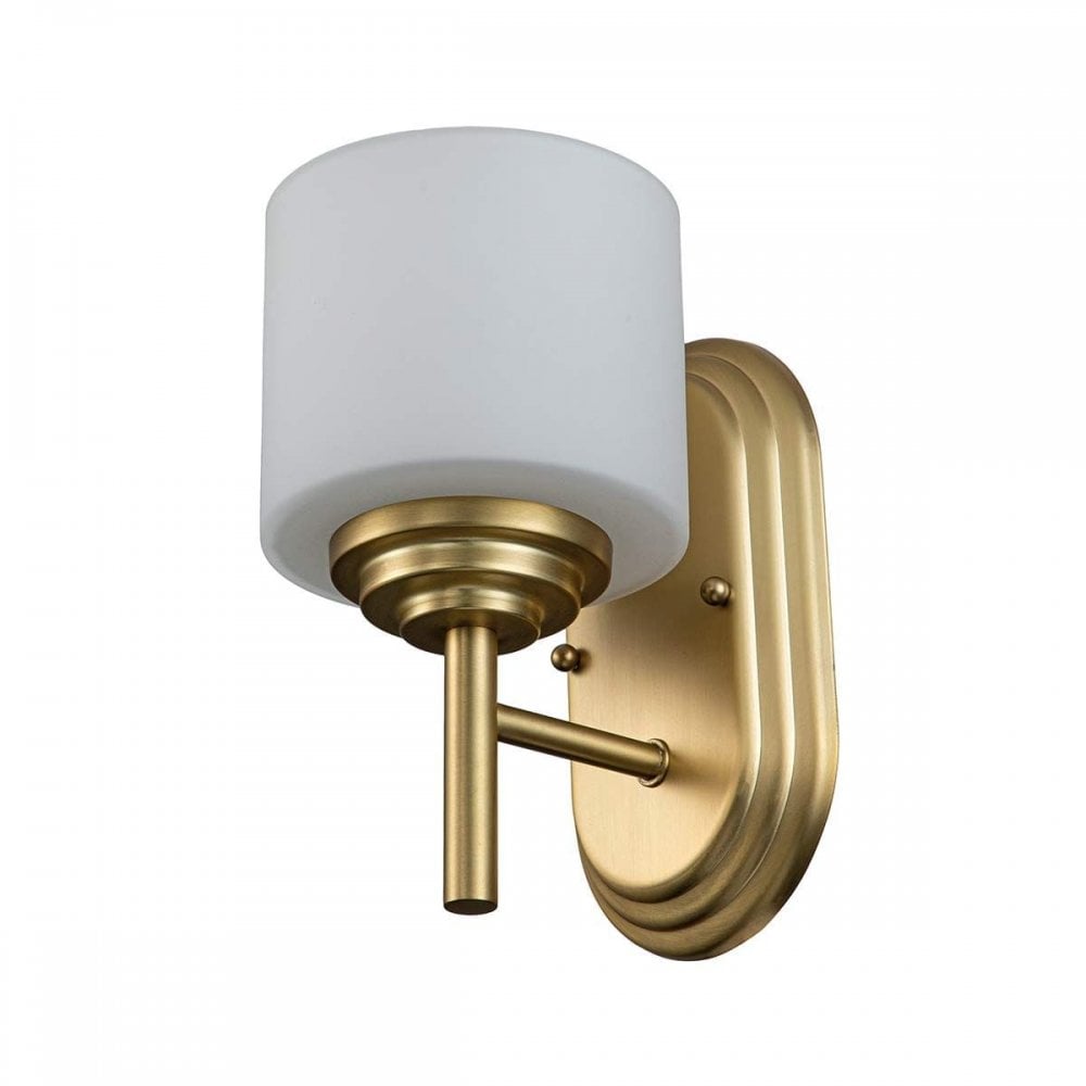 Feiss FE-MALIBU1-BATH-BB Malibu 1 Light Wall Light Brushed Brass