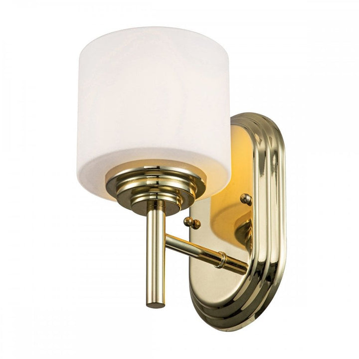 Feiss FE-MALIBU1-BATH-PB Malibu 1 Light Wall Light Polished Brass
