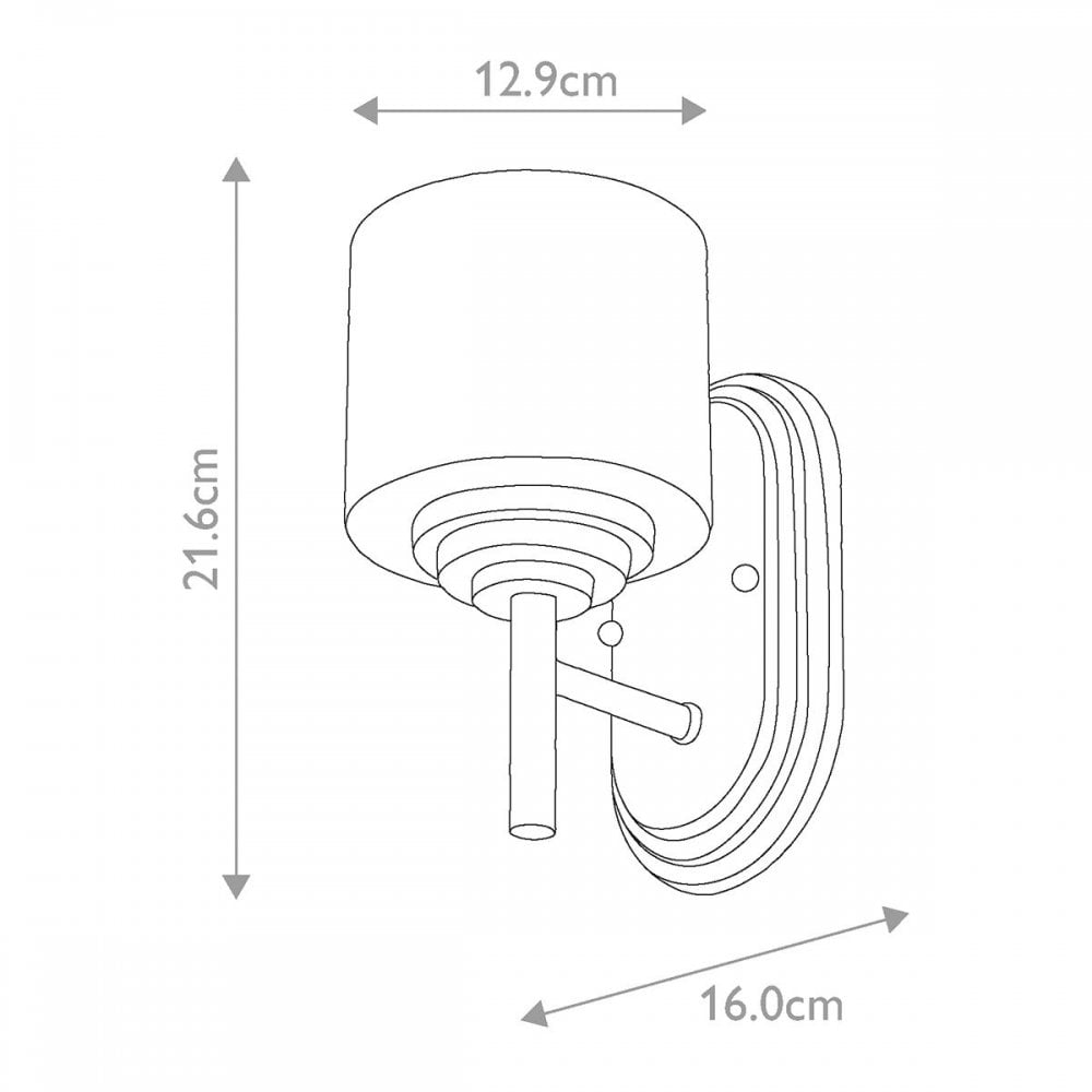 Feiss FE-MALIBU1-BATH-PB Malibu 1 Light Wall Light Polished Brass