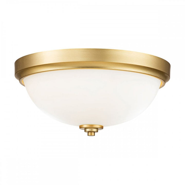 Feiss FE-MALIBU-F-BATH-BB Malibu 2 Light Flush Brushed Brass