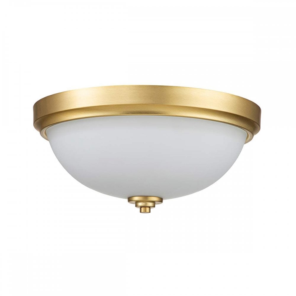 Feiss FE-MALIBU-F-BATH-BB Malibu 2 Light Flush Brushed Brass