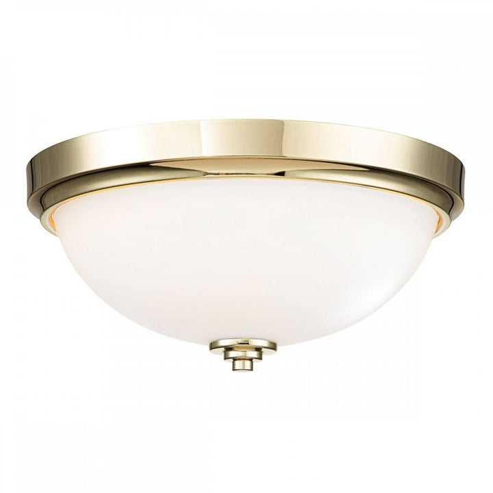 Feiss FE-MALIBU-F-BATH-PB Malibu 2 Light Flush Polished Brass