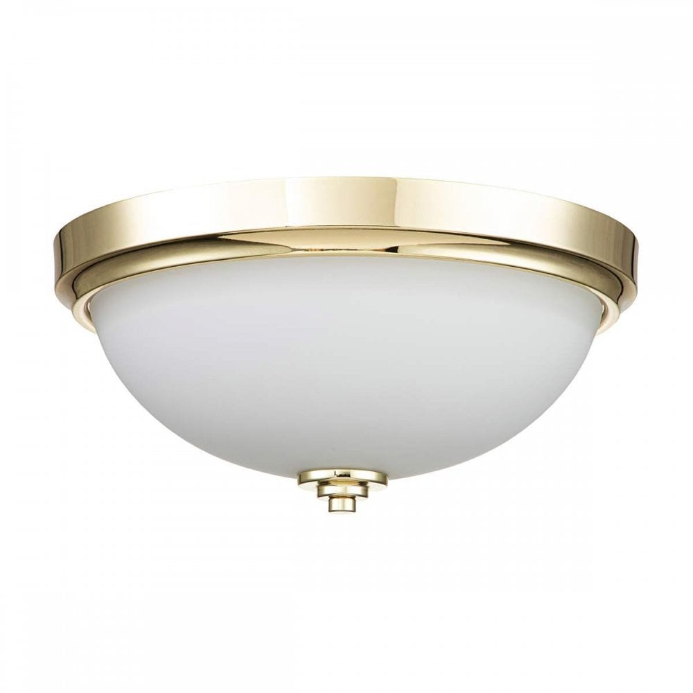 Feiss FE-MALIBU-F-BATH-PB Malibu 2 Light Flush Polished Brass