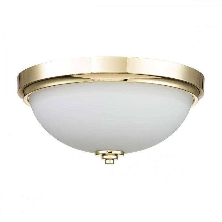 Feiss FE-MALIBU-F-BATH-PB Malibu 2 Light Flush Polished Brass