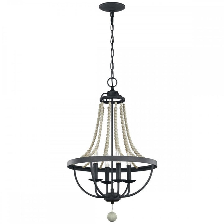 Feiss FE-NORI4-DWZ Nori 4 Light Chandelier Dark Weathered Zinc with Driftwood Grey