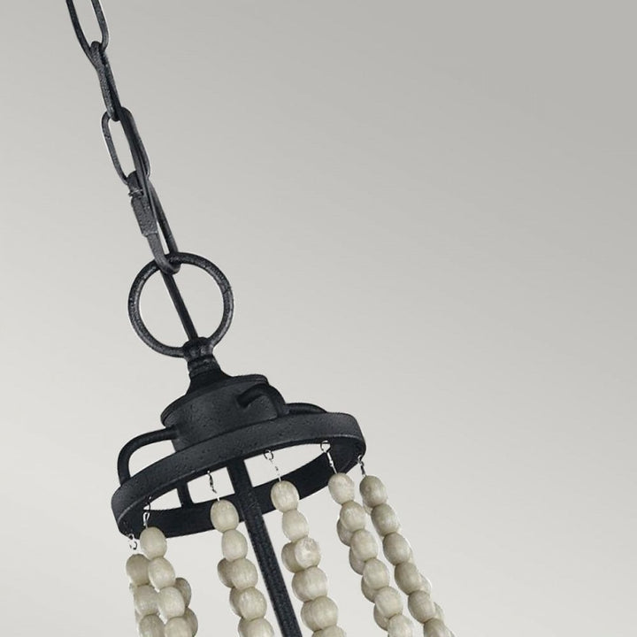 Feiss FE-NORI4-DWZ Nori 4 Light Chandelier Dark Weathered Zinc with Driftwood Grey