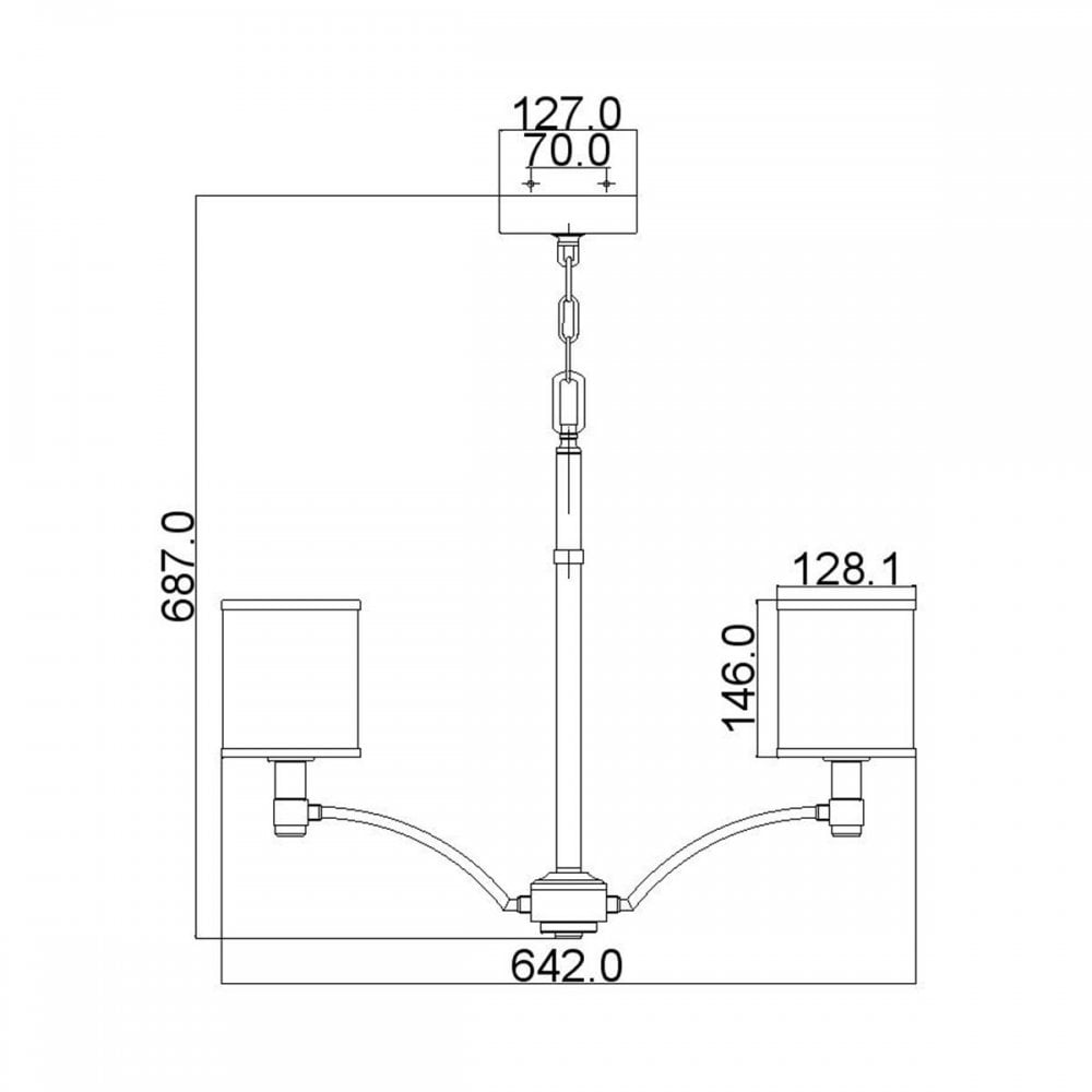 Feiss FE-PROSPECT-PARK5 Prospect Park 5 Light Chandelier Satin Nickel with Chrome