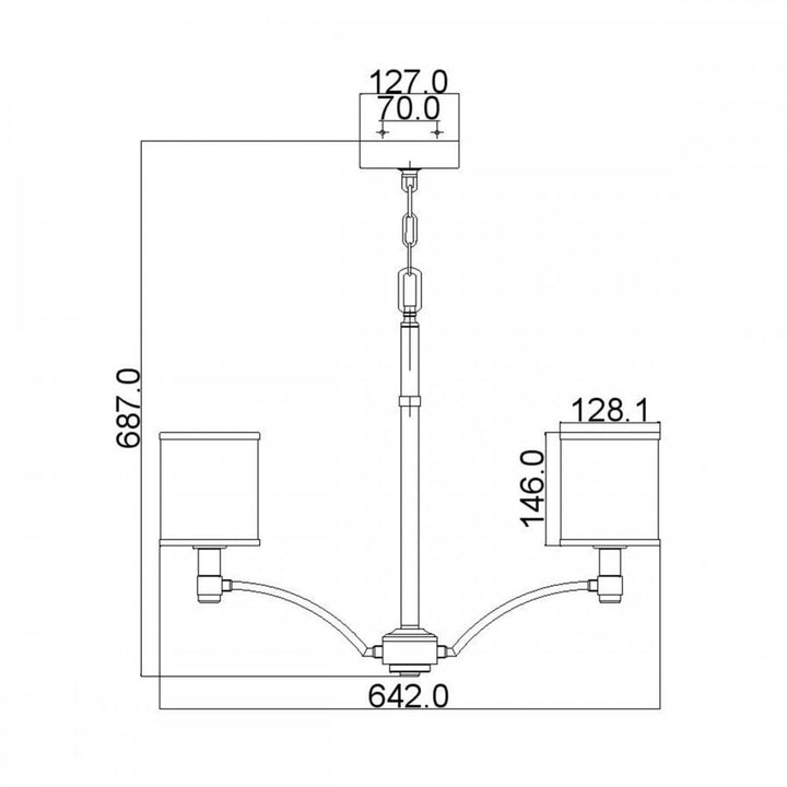 Feiss FE-PROSPECT-PARK5 Prospect Park 5 Light Chandelier Satin Nickel with Chrome