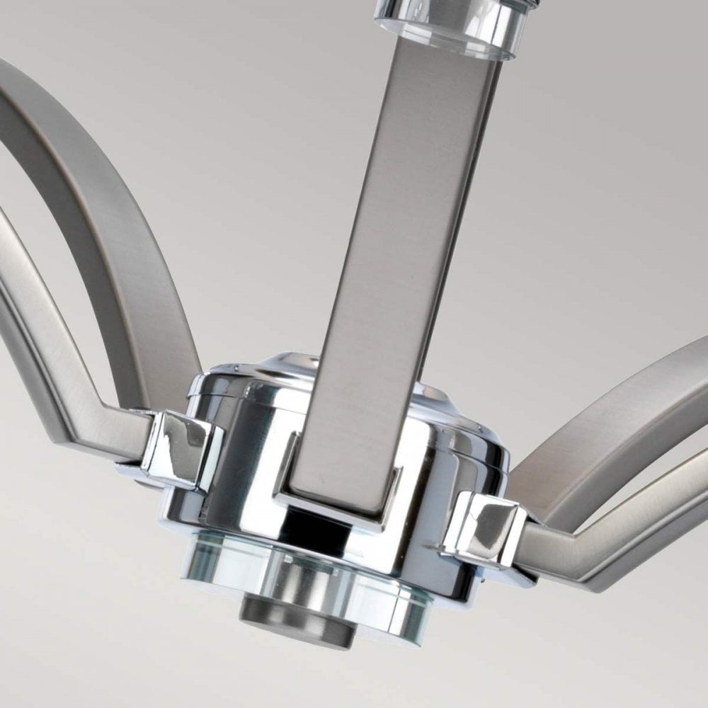Feiss FE-PROSPECT-PARK5 Prospect Park 5 Light Chandelier Satin Nickel with Chrome