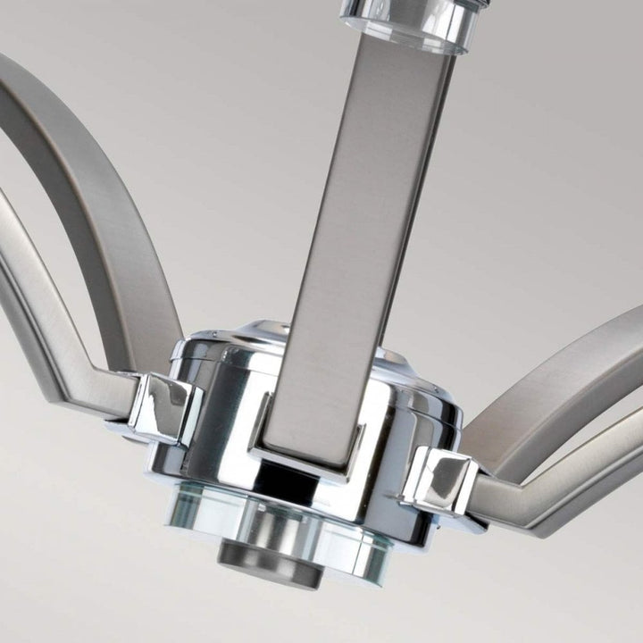 Feiss FE-PROSPECT-PARK5 Prospect Park 5 Light Chandelier Satin Nickel with Chrome