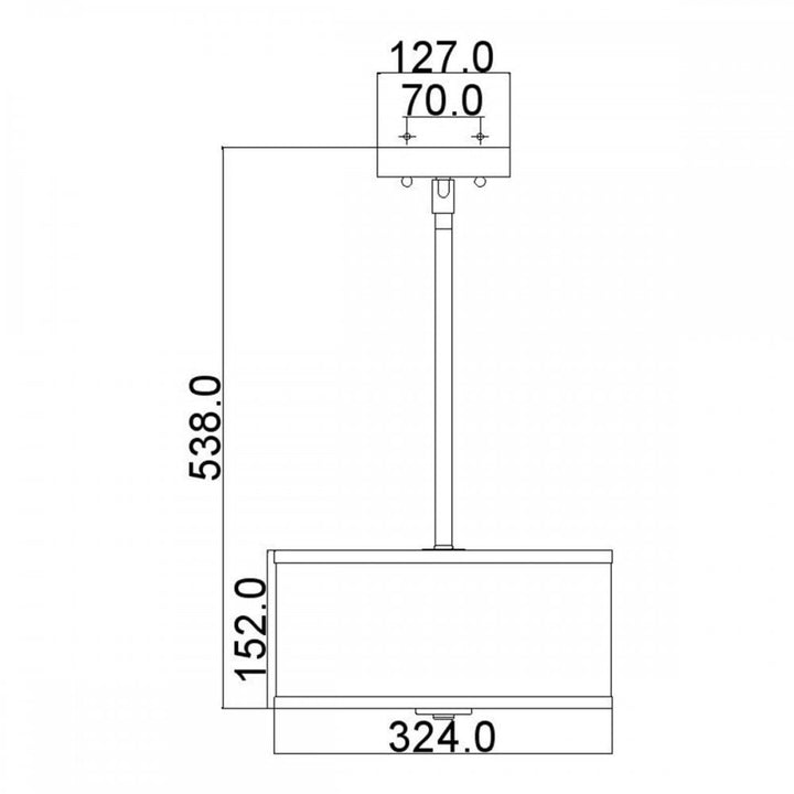 Feiss FE-PROSPECT-PARK-SF Prospect Park 2 Light Semi-Flush Satin Nickel with Chrome