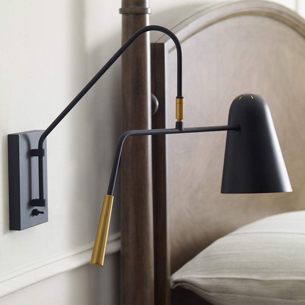 Feiss FE-SIMON1 Simon 1 Light Wall Light Midnight Black
