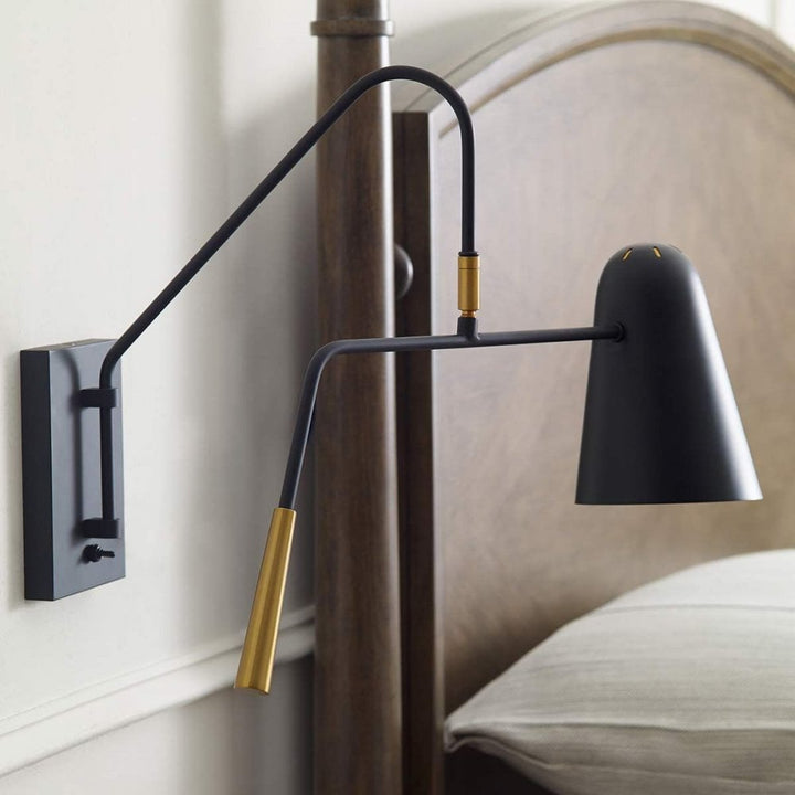 Feiss FE-SIMON1 Simon 1 Light Wall Light Midnight Black