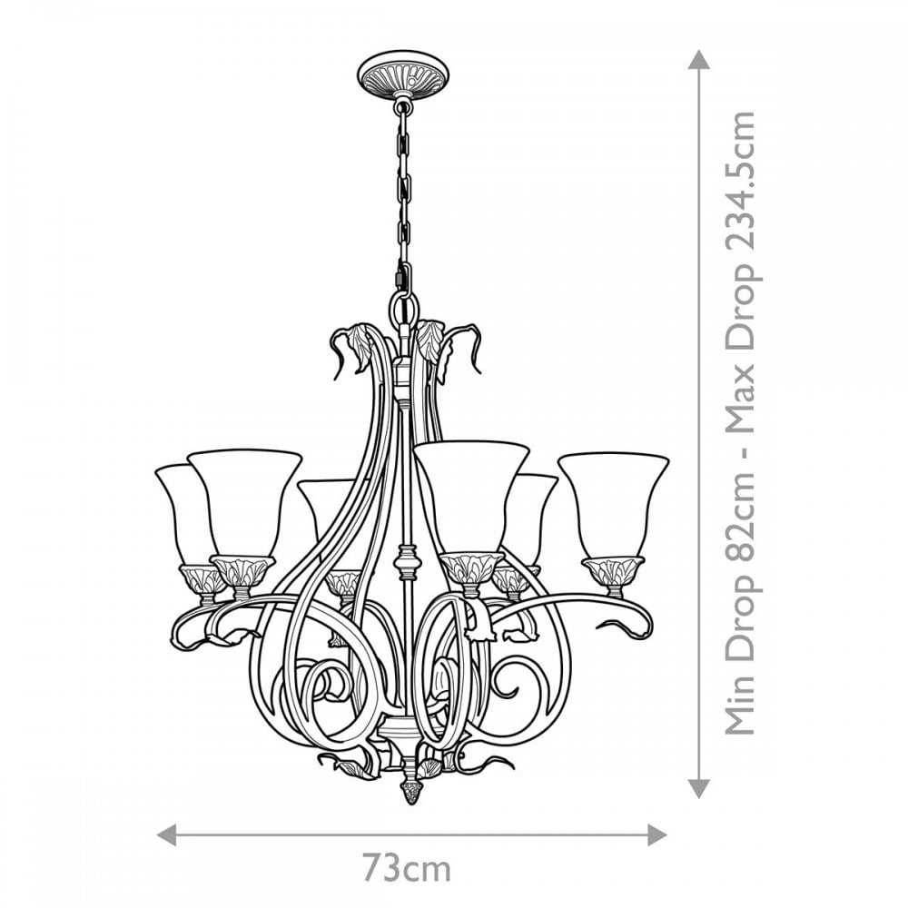 Feiss FE-SONOMAVALLEY6 Sonoma Valley 6 Light Chandelier Aged Tortoise Shell