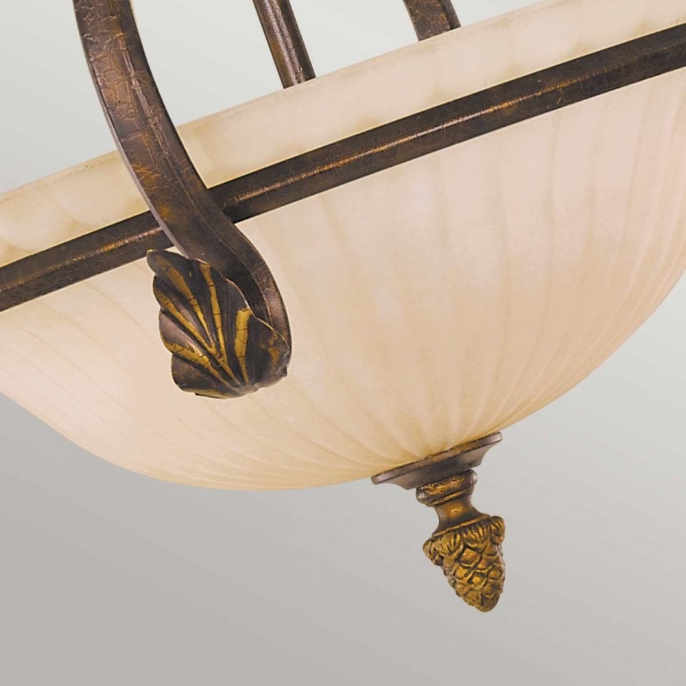 Feiss FE-SONOMAVALLEY-SF Sonoma Valley 3 Light Semi-Flush Aged Tortoise Shell