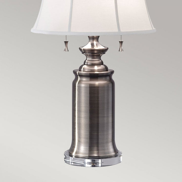 Feiss FE-STATEROOM-TL-AN Stateroom 2 Light Table Lamp - Antique Nickel