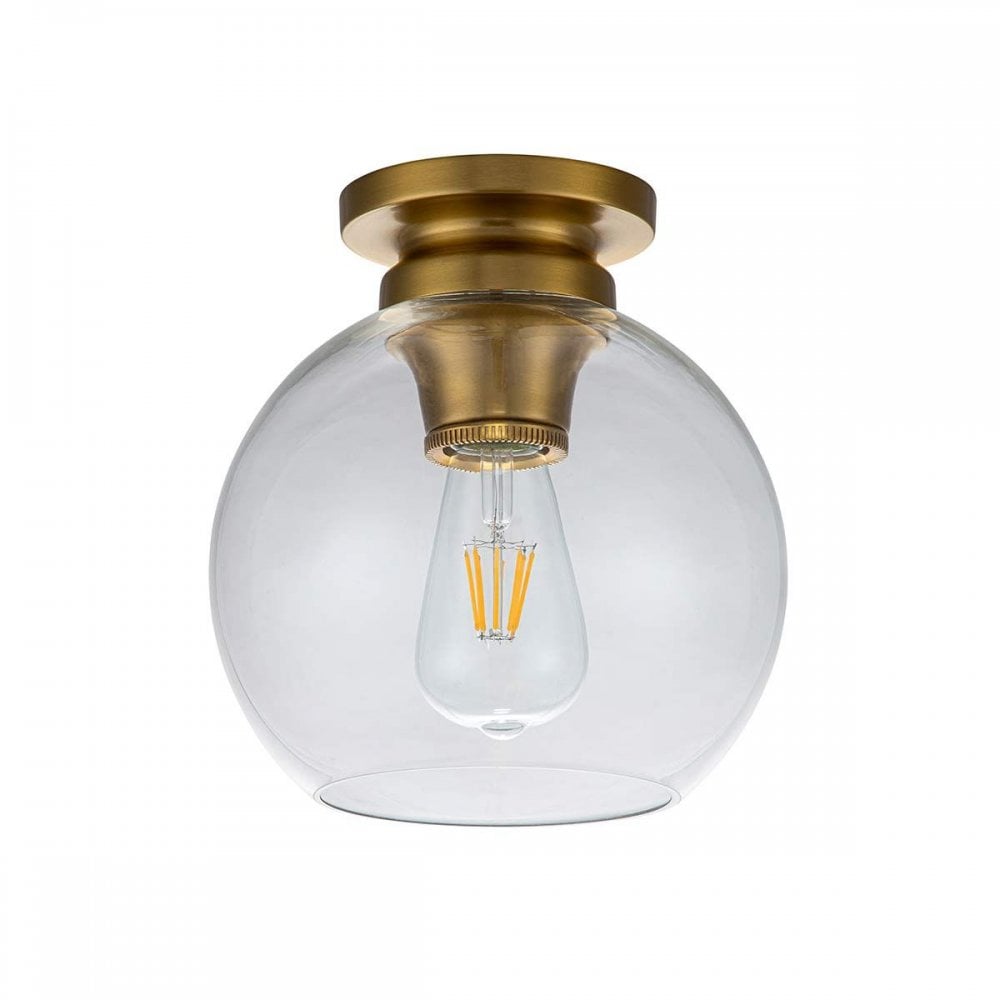 Feiss FE-TABBY-F-BB Tabby 1 Light Flush Light Burnished Brass