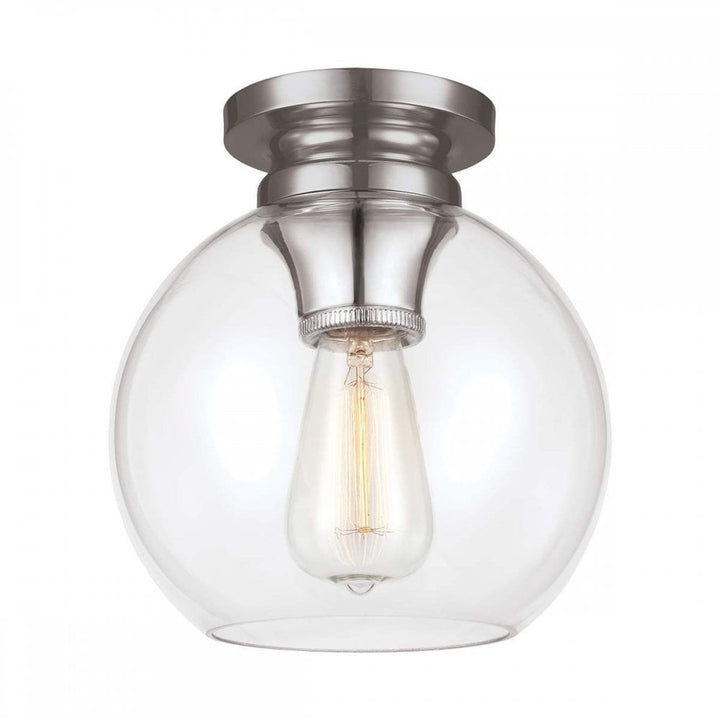 Feiss FE-TABBY-F-PN Tabby 1 Light Flush Light Polished Nickel