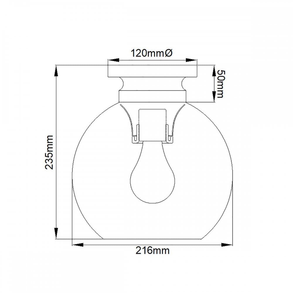 Feiss FE-TABBY-F-PN Tabby 1 Light Flush Light Polished Nickel