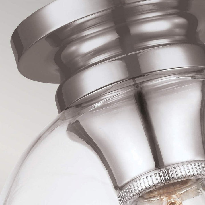 Feiss FE-TABBY-F-PN Tabby 1 Light Flush Light Polished Nickel