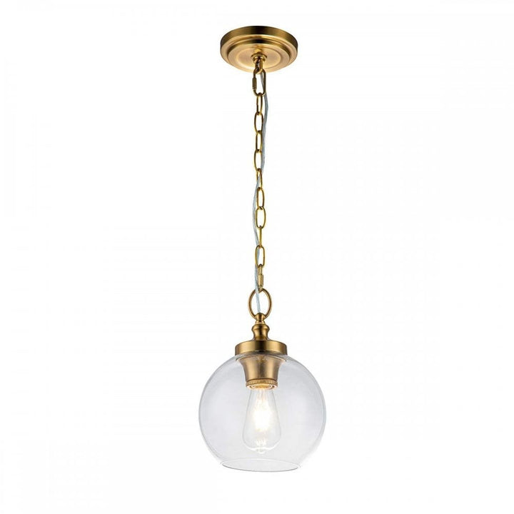 Feiss FE-TABBY-P-S-BB Tabby 1 Light Mini Pendant Burnished Brass