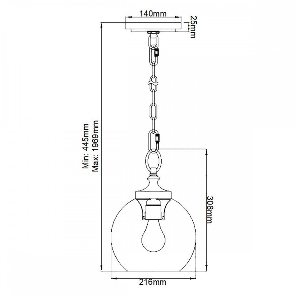 Feiss FE-TABBY-P-S-BB Tabby 1 Light Mini Pendant Burnished Brass