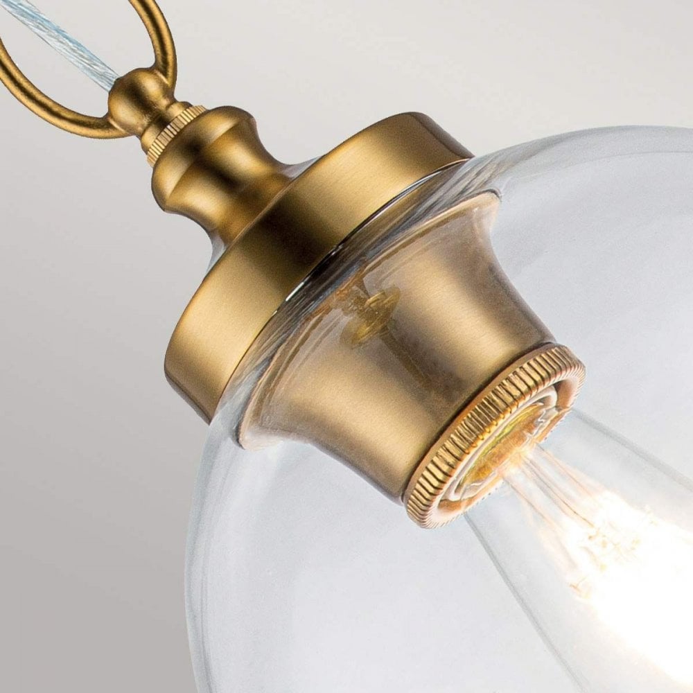 Feiss FE-TABBY-P-S-BB Tabby 1 Light Mini Pendant Burnished Brass