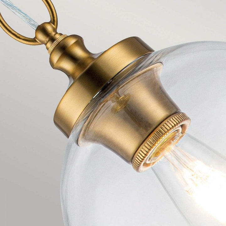 Feiss FE-TABBY-P-S-BB Tabby 1 Light Mini Pendant Burnished Brass