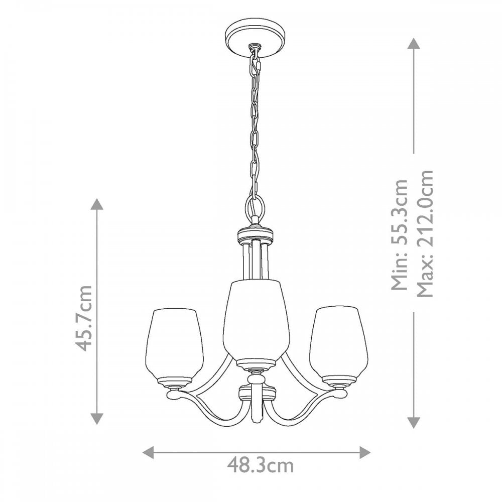 Feiss FE-VINTNER3 Vintner 3 Light Chandelier Satin Nickel
