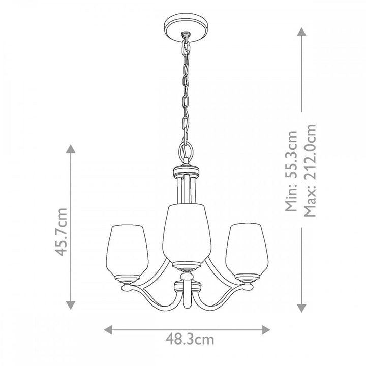 Feiss FE-VINTNER3 Vintner 3 Light Chandelier Satin Nickel