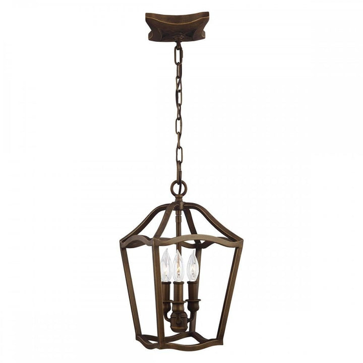 Feiss FE-YARMOUTH-3P Yarmouth 3 Light Pendant Painted Aged Brass
