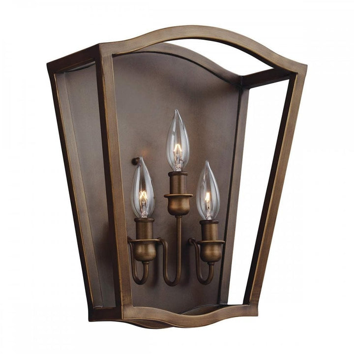 Feiss FE-YARMOUTH-3W Yarmouth 3 Light Wall Light Painted Aged Brass