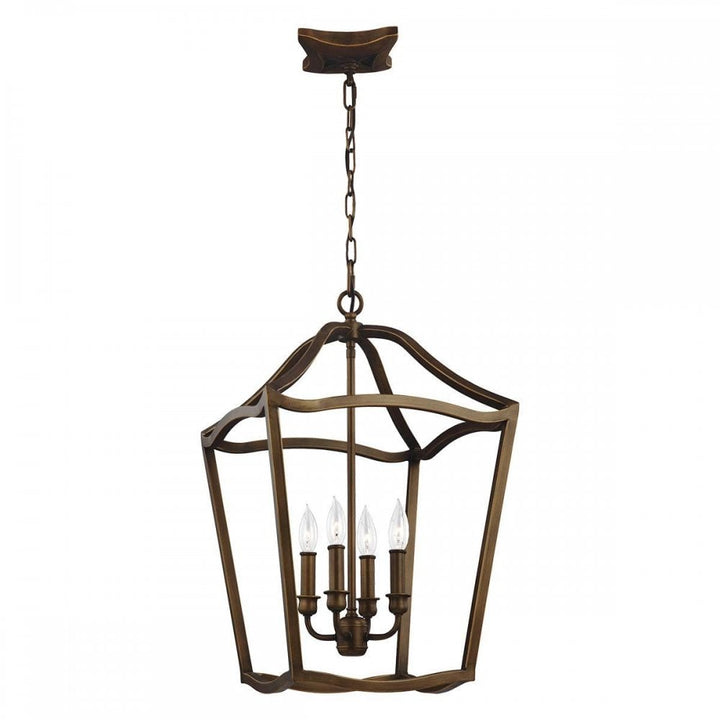 Feiss FE-YARMOUTH-4P Yarmouth 4 Light Pendant Painted Aged Brass
