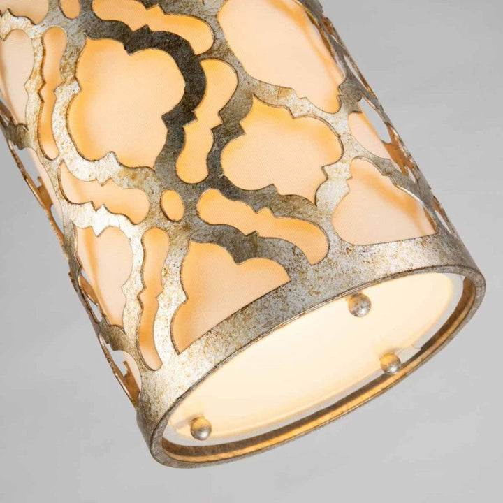 Gilded Nola GN-ARABELLA-MP Arabella 1 Light Duo-Mount Mini Pendant Distressed Gold, Ivory Shade