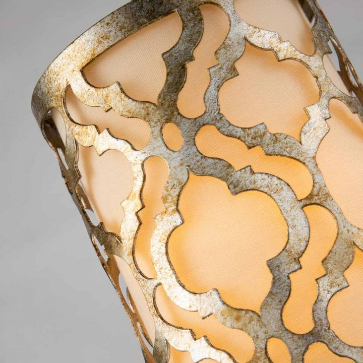 Gilded Nola GN-ARABELLA-MP Arabella 1 Light Duo-Mount Mini Pendant Distressed Gold, Ivory Shade