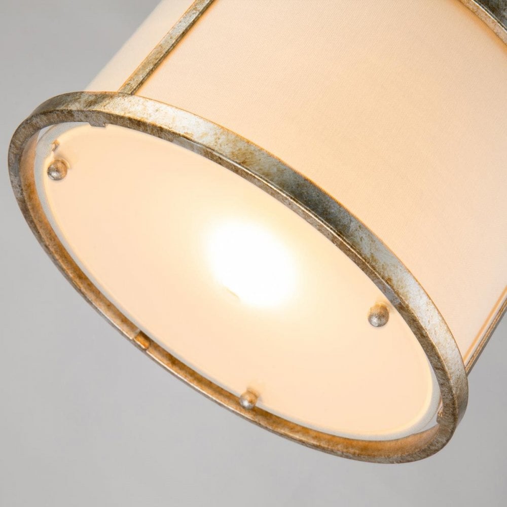 Gilded Nola GN-LEMURIA-MP Lemuria 1 Light Duo-Mount Mini Pendant Distressed Gold, Ivory Shade